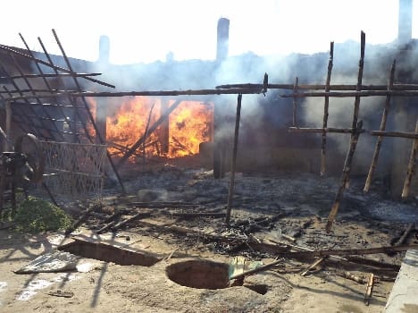 fire at ashram in vrindavan