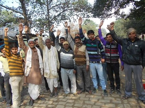 Farmers  blocked the road
