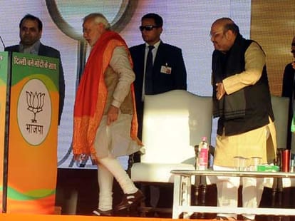Modi's rally in delhi and comment on Obama's visit