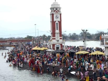 slow construction work in ardhakumbh haridwar.