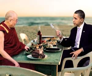 Dalai Lama and Barack Obama will share the table for breakfast.