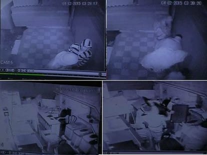 robbery in electronic showroom in rewari, CCTV footage
