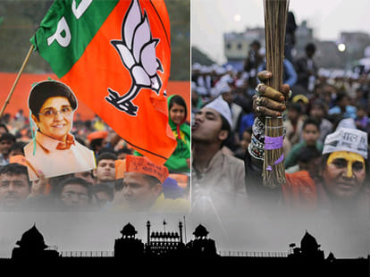 Exit poll line on delhi election