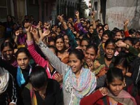 Bkm students protest on college gate for sivraje