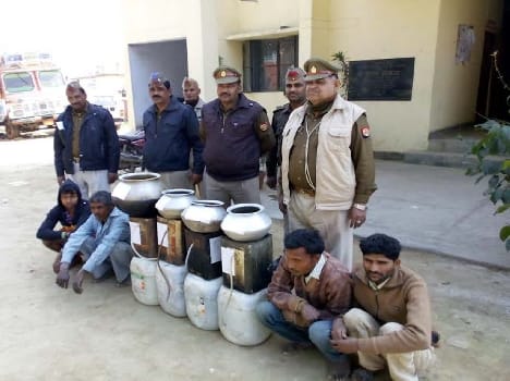 80 liters liquor recovered, four arrested