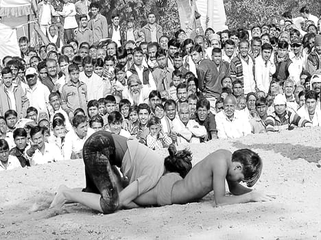Cirque show in female wrestlers stake