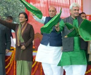 Absense of SP and BSP leaders in railway programme.