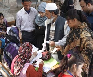 Marriage and panchayat-like atmosphere on polling centers.