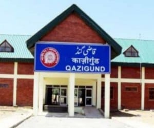 bear entered in qazigund railway station  