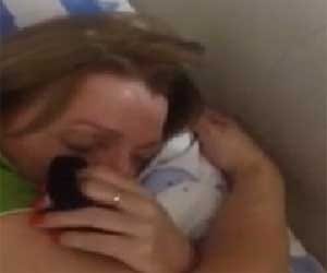 woman snoring like a plane flying