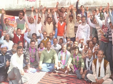 Workers sitting on a relay hunger strike to get the first day five