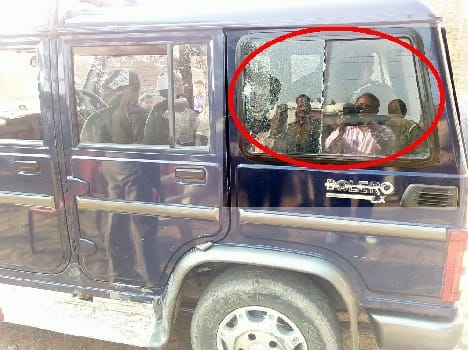 May village threw stones at police and revenue team
