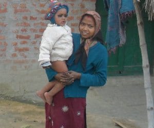 A woman leaves husband house for toilet.
