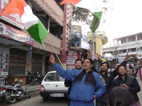 India's victory celebration