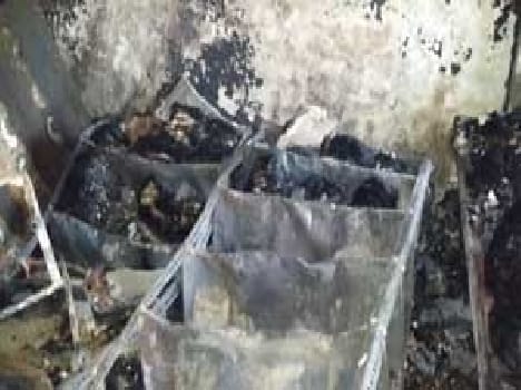 Gas fire in the office of the agency , heavy Cshati