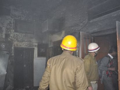 Fire in Rajkiya bal grah in Lucknow.