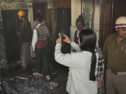 Fire in Rajkiya bal grah in Lucknow.
