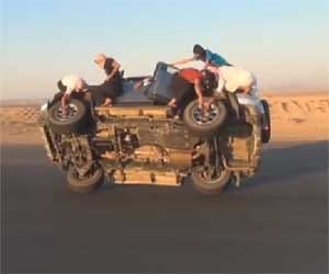 changing wheels of moving car