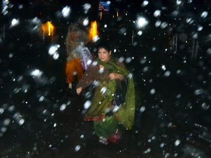 heavy rain and hail storm in jammu