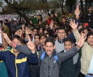 Students boycotted classes in jammu university