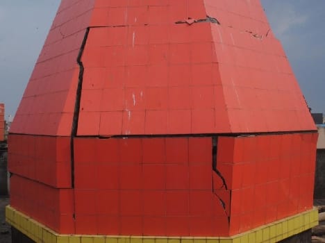 Hanuman temple dome damaged by lightning