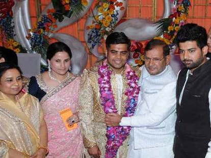 PM Narendra Modi joins family function of Mulayam Singh Yadav.