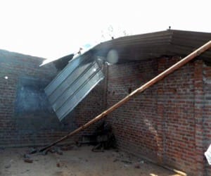 school wall damage, 12 child injured.