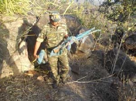 Weapons and explosives from cave