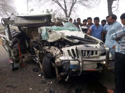 creepy accident in haryana, BJP vice president killed