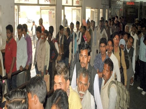 Railway station printer Poor , distressed passenger