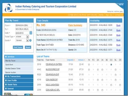 ticket booking on internet
