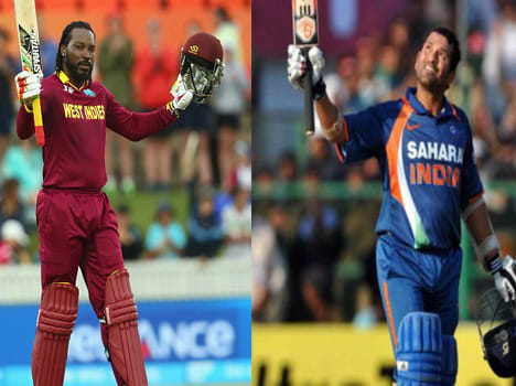 sachin tendulkar and chris gayle's double century has four similarity