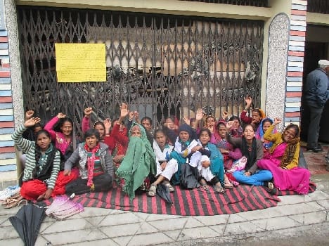 Women opened the front to put the transformer