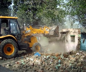 Bulldozers roar today on illegal constructions