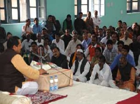 Rss senior leader Indresh kumar speak in Malaviya bhavan Bhu