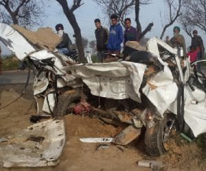 creepy road accident at sangrur, 6 man killed