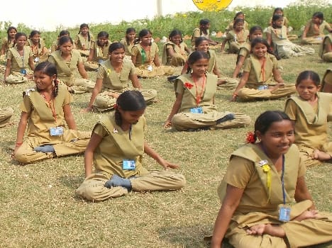Yoga students were