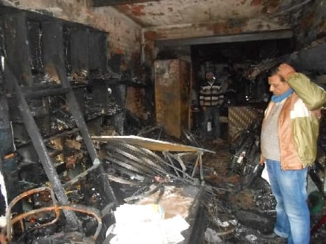 Bicycle shop fire, goods worth millions of ash