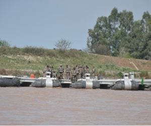 relief bridge bring back by troops 