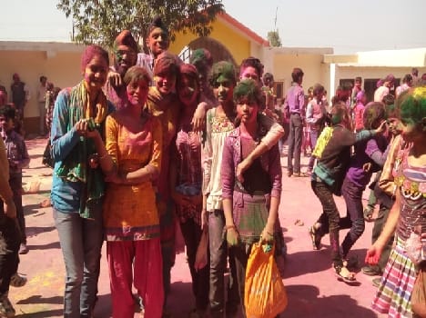 Fire heavily colored schools Gulal