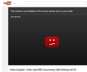 youtube removes nirbhaya's documentary.
