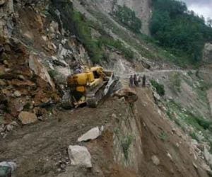concrete wall control on landslide.