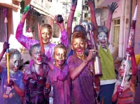 In the wet paint with young children