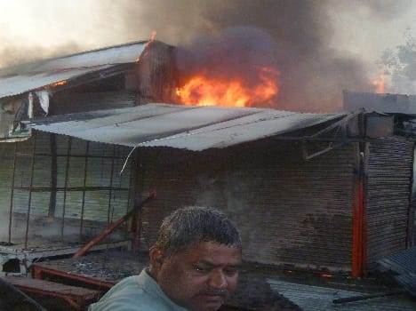 fire in shopes