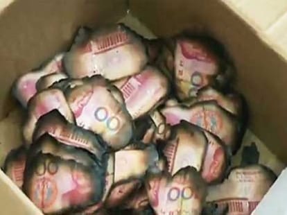 wife set light to 20000 dollors in stove mistakingly
