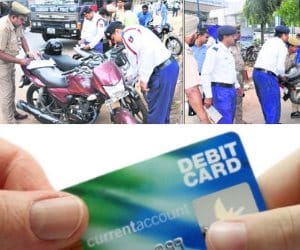 traffic challan on the spot at debit card