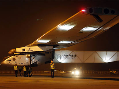 solar plane land in ahmedabad