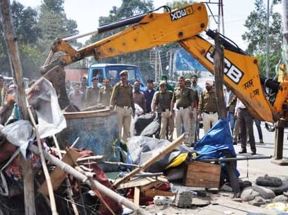 In Rampur Naqvi's house marked of demolition.
