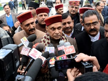 prem kumar dhumal statement on cm virbhadra singh.