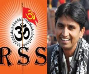 aap leader kumar vishwas takes dig at rss for wrong map on organizer.